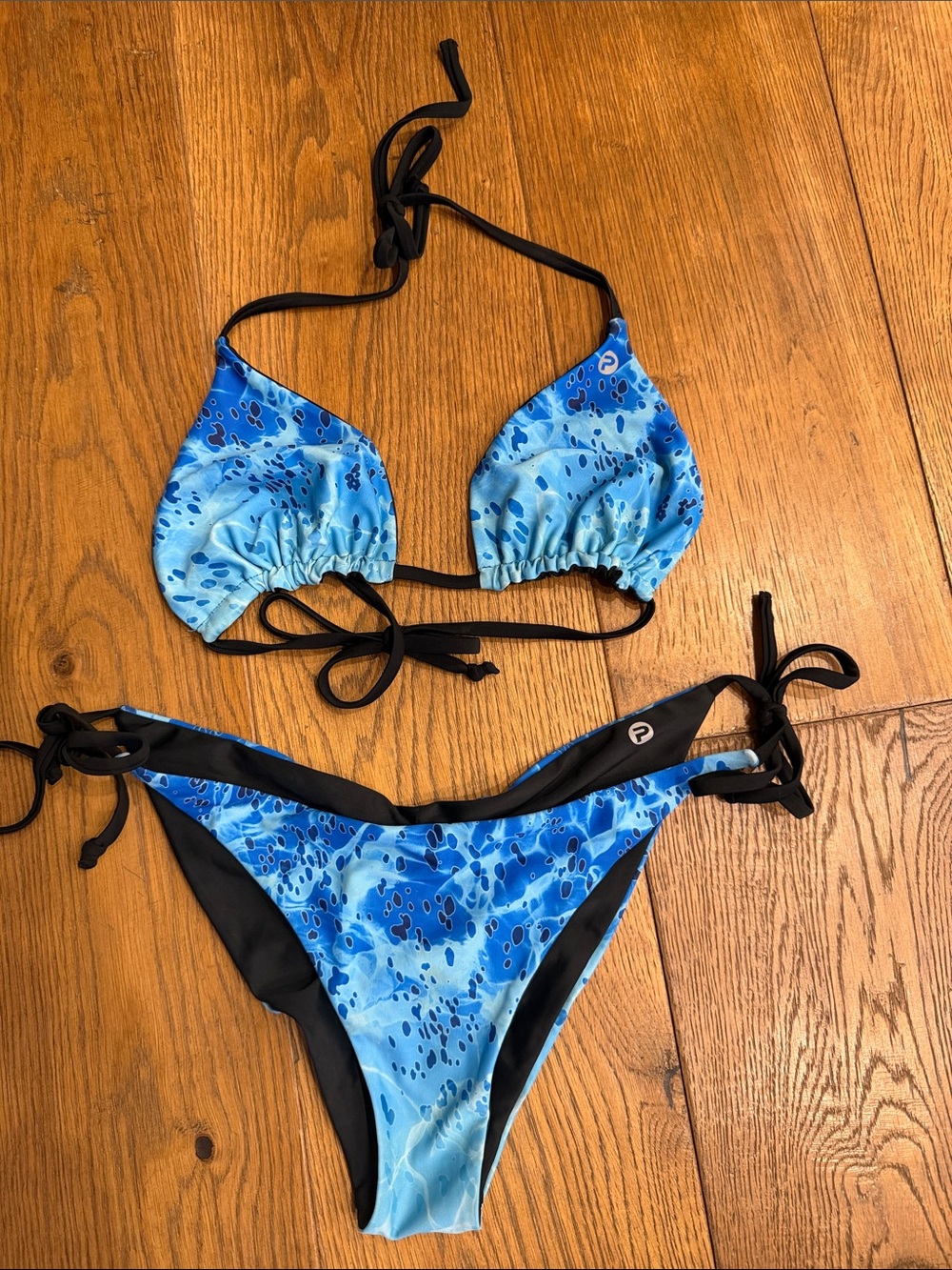 Pelagic Blue Printed Tie-Side Bikini Set